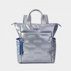 Women's Hedgren Comfy Backpacks Silver Blue | DUC7787ZW