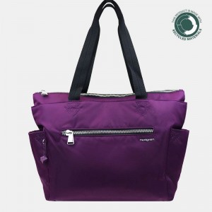 Women's Hedgren Margaret Sustainably Made Tote Bags Purple | BKX734QM