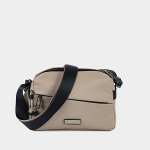 Women's Hedgren Neutron Small Crossbody Bags Grey Beige | FKV3985TO