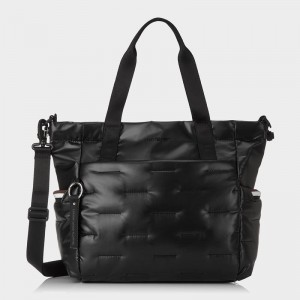 Women's Hedgren Puffer Tote Bags Black | OLE68100RT