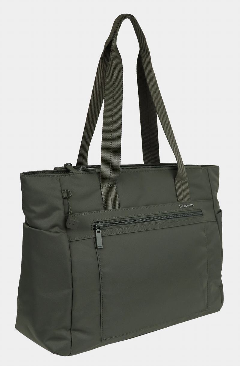 Women's Hedgren Achiever Tote Bags Dark Green | TZE652BZ