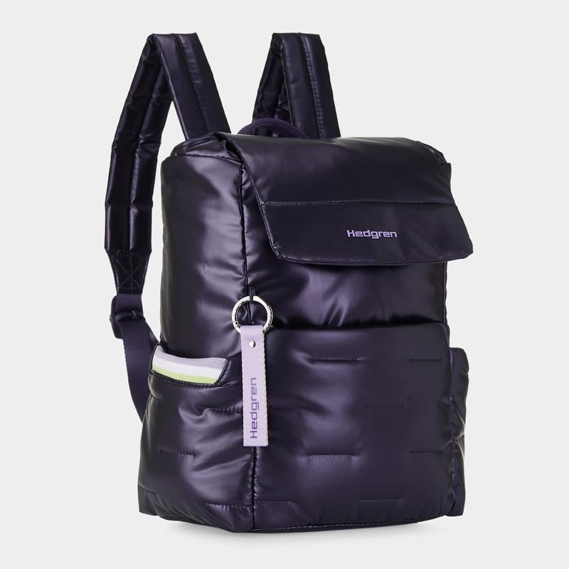 Women's Hedgren Billowy Backpacks Purple Deep Blue | TXO6419RB