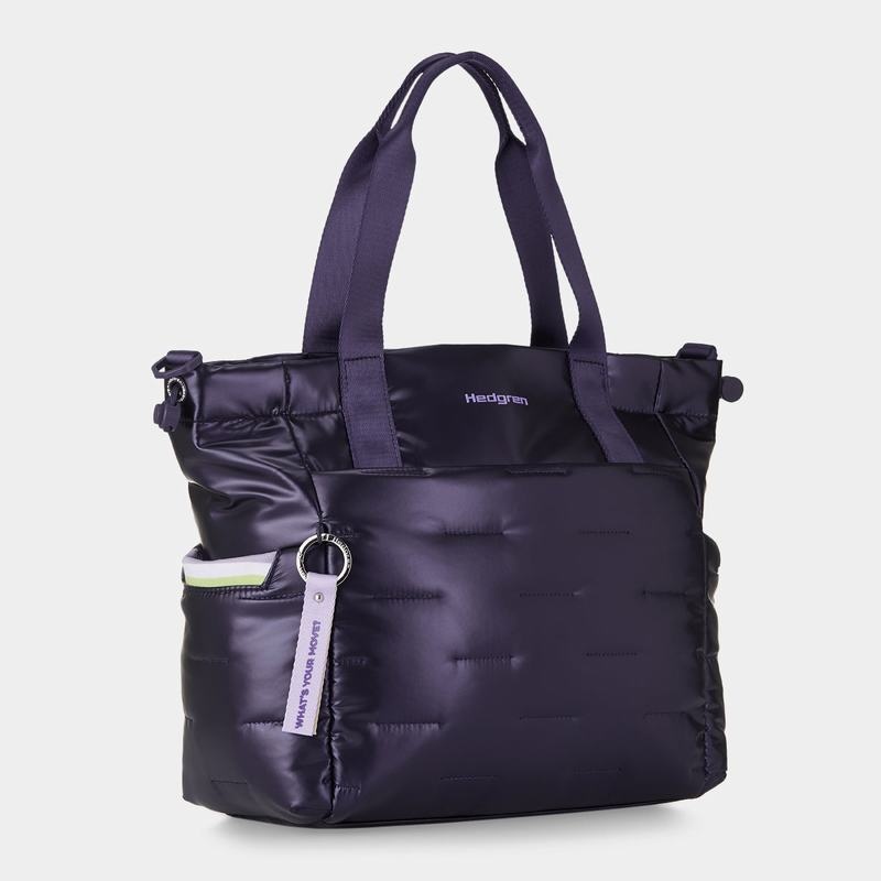 Women's Hedgren Puffer Tote Bags Purple Deep Blue | UYI8432FV