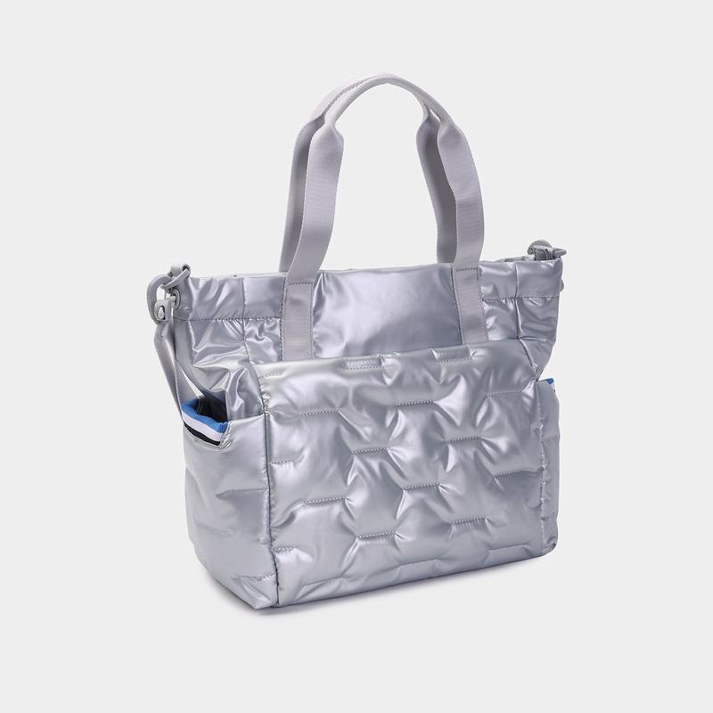 Women's Hedgren Puffer Tote Bags Silver Blue | ZMS6585HP