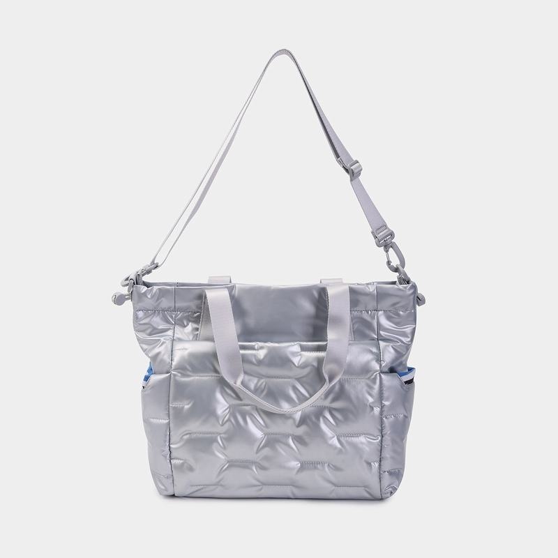 Women's Hedgren Puffer Tote Bags Silver Blue | ZMS6585HP