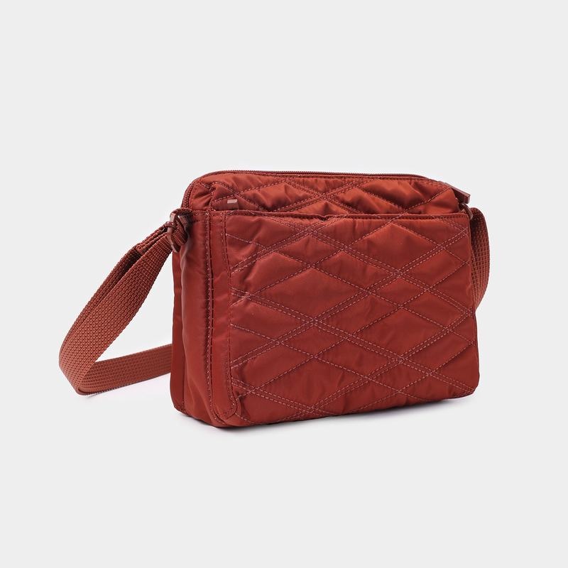 Women's Hedgren Quilted Eye Rfid Shoulder Bags Red Brown | NKE8638GP