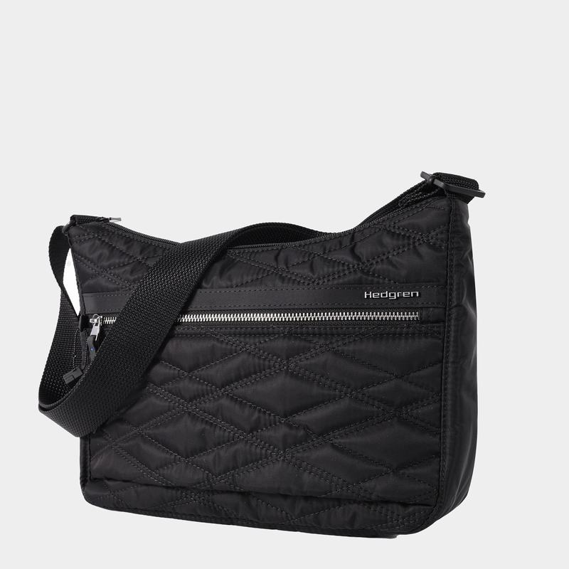 Women's Hedgren Quilted Harper's Rfid Shoulder Bags Black | EHX3182RL