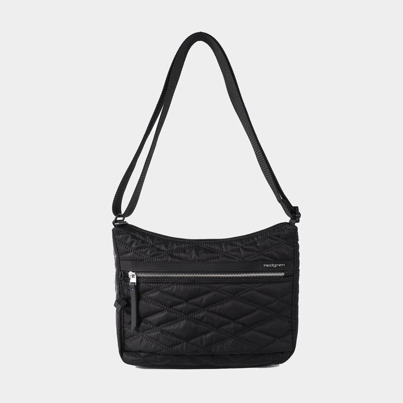 Women's Hedgren Quilted Harper's Rfid Shoulder Bags Black | EHX3182RL