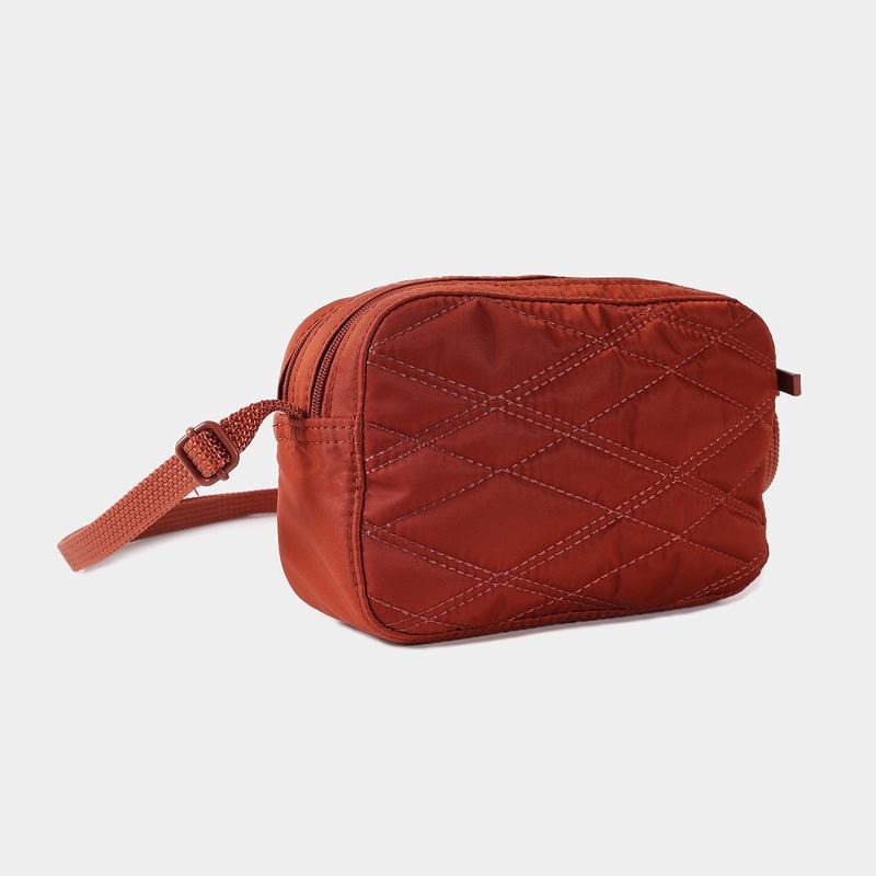 Women's Hedgren Quilted Maia Mini Rfid Crossbody Bags Red Brown | MDS2032GX