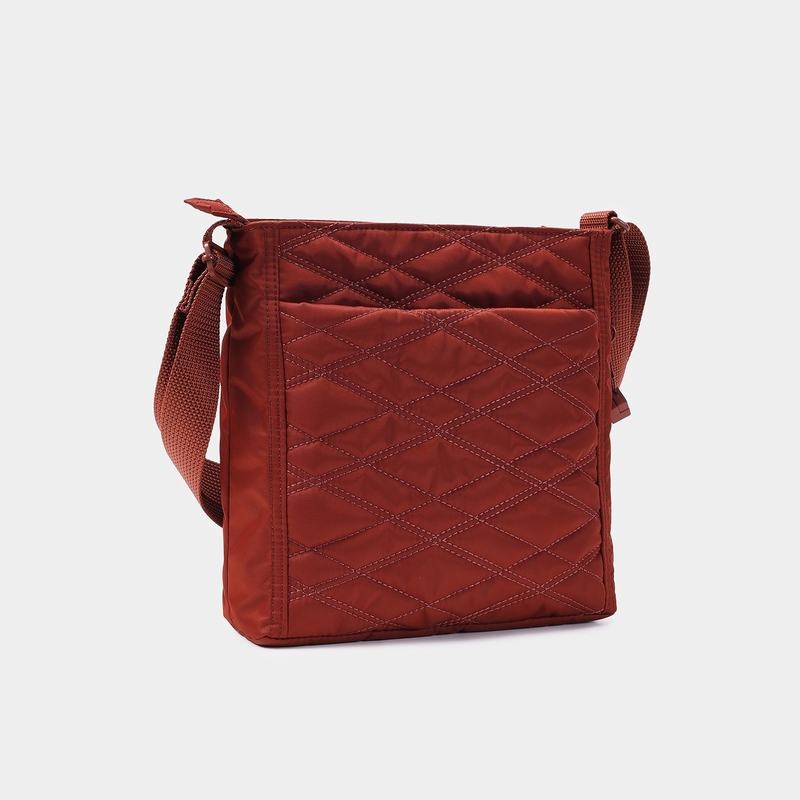 Women's Hedgren Quilted Orva Rfid Crossbody Bags Red Brown | BJS4853MV