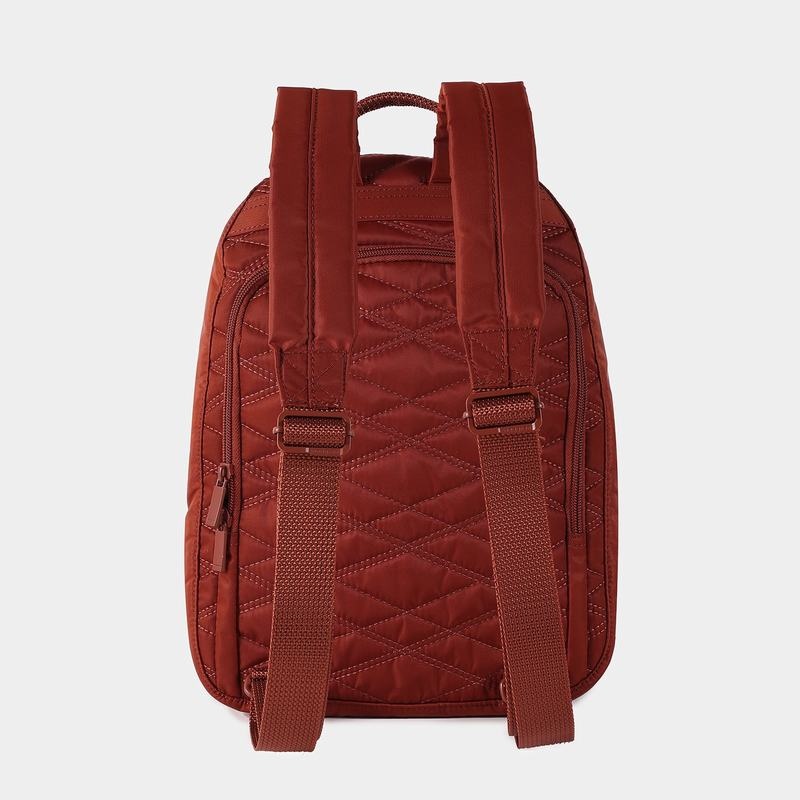 Women's Hedgren Vogue Large Rfid Backpacks Red Brown | ONC4823YQ